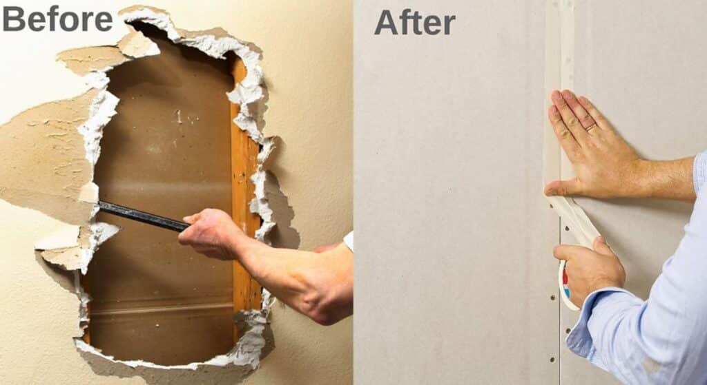 Partition Repair & Replacement Dubai before after BHMS Home maintenance