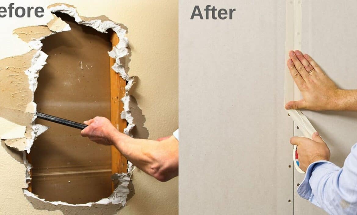 Partition Repair & Replacement Dubai before after BHMS Home maintenance