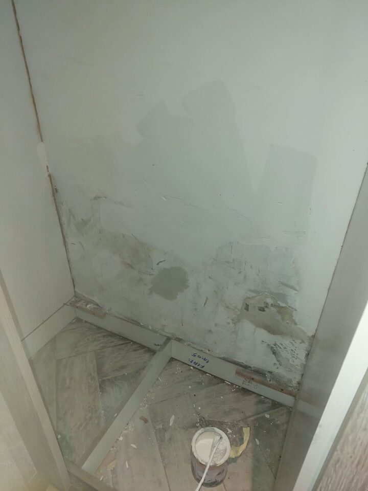 Wall patched with putty